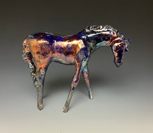 Load image into Gallery viewer, Copper Rainbow Raku Horse 840
