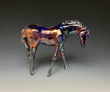 Load image into Gallery viewer, Copper Rainbow Raku Horse 840
