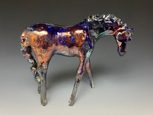 Load image into Gallery viewer, Copper Rainbow Raku Horse 840
