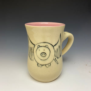 Flying Pig Mug- Pink