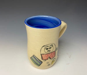 Beach Pig Mug- Blue