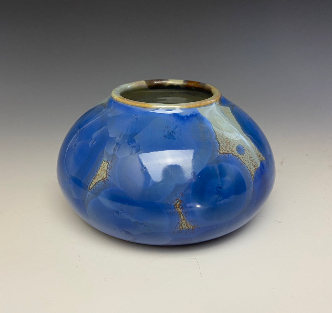 Light Blue Crystalline Glazed Mini Vase