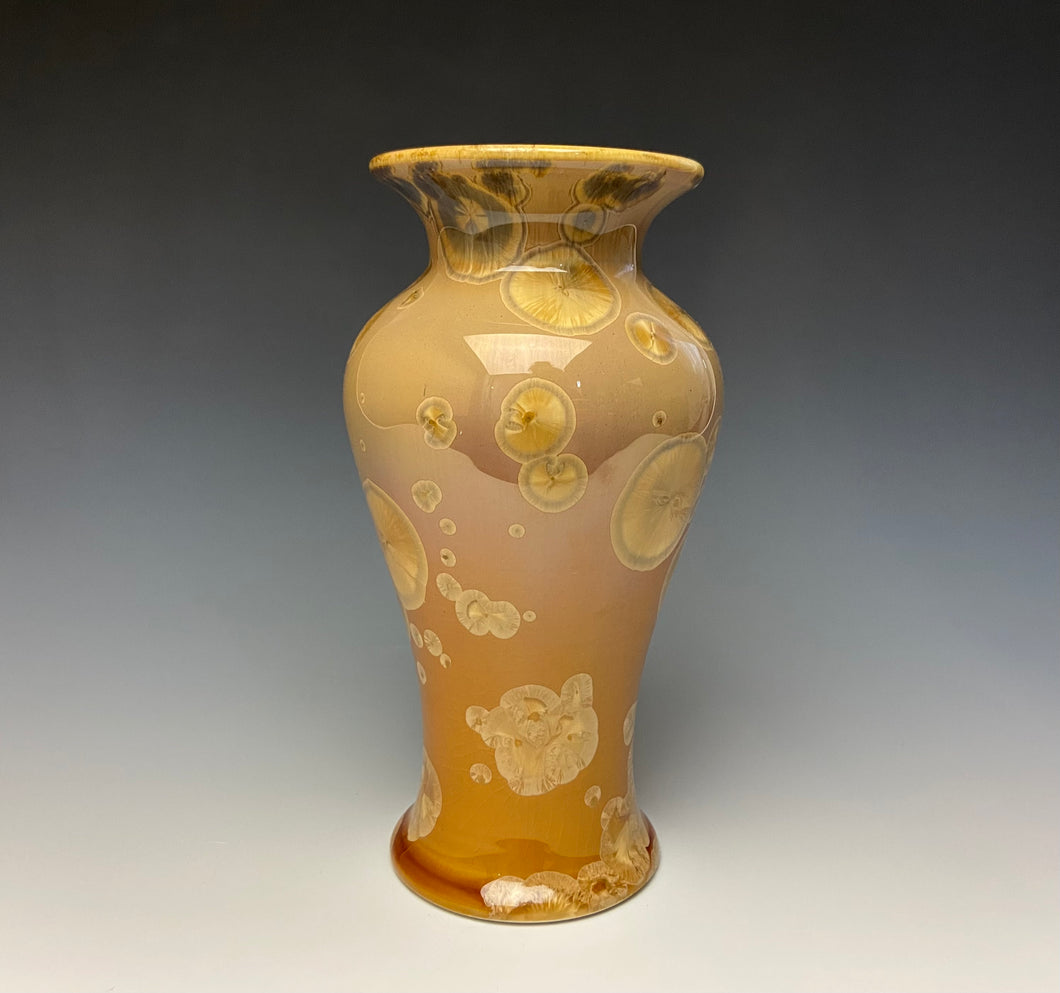 Iced Caramel Crystalline Glazed Vase #2