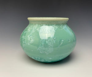 Light Green Crystalline Glazed Mini Vase #4