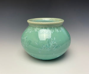 Light Green Crystalline Glazed Mini Vase #4