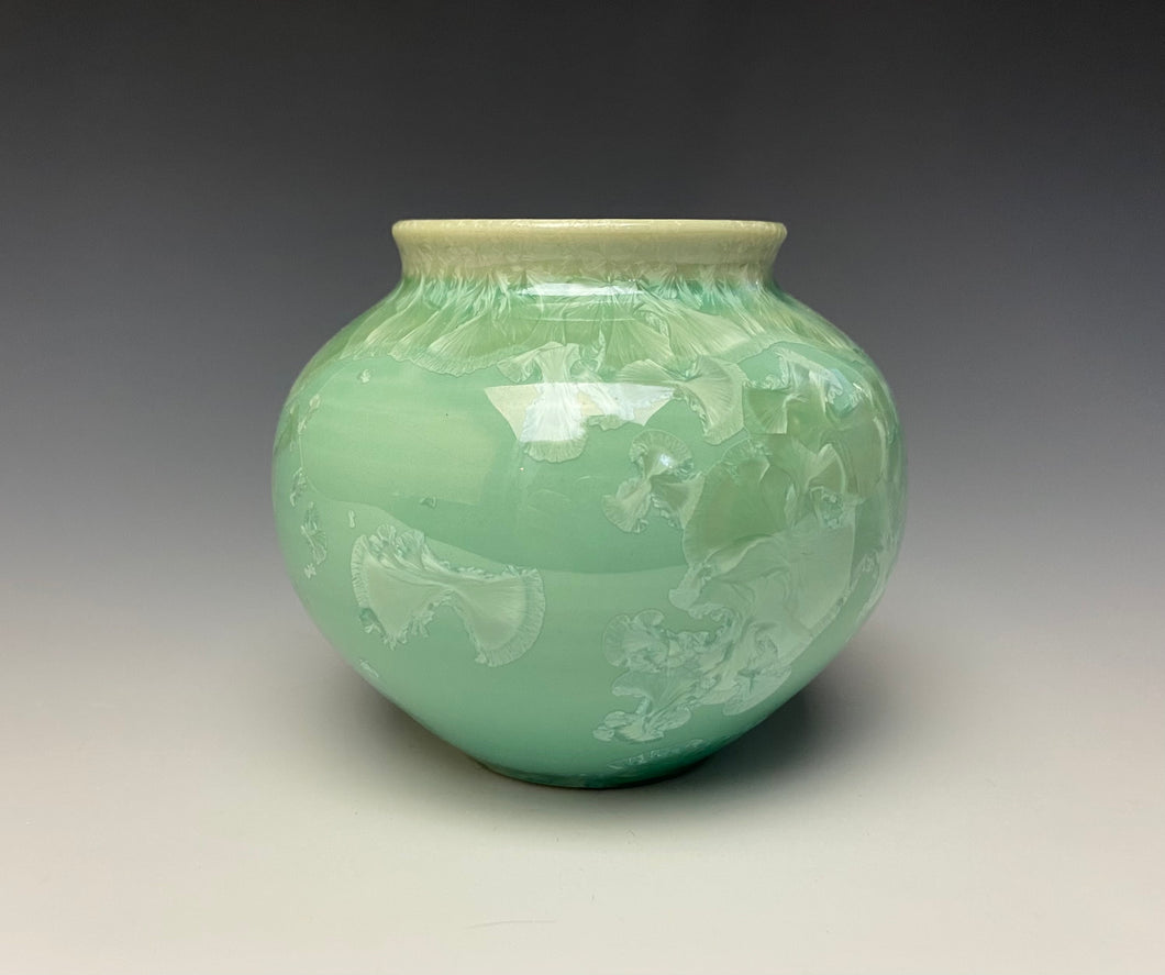 Light Green Crystalline Glazed Mini Vase #6