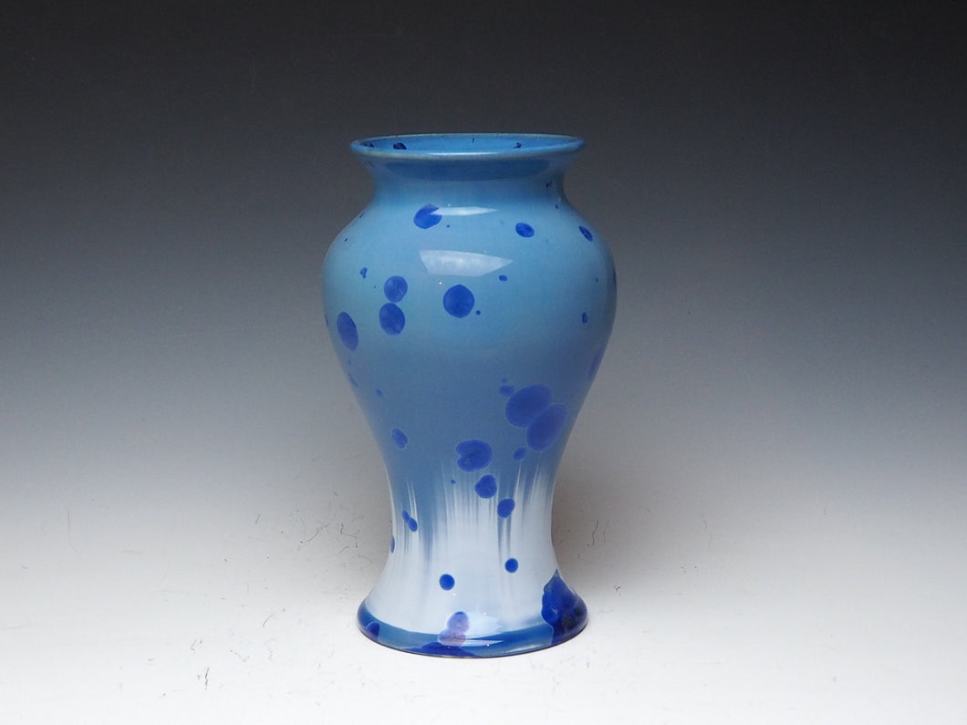 Crystalline Glazed Vase in Blue and While