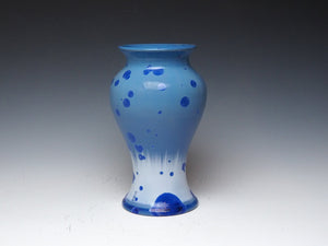 Crystalline Glazed Vase in Blue and While