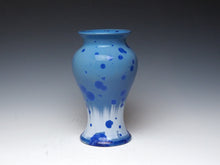 Load image into Gallery viewer, Crystalline Glazed Vase in Blue and While
