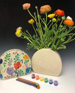 Paint Your Own Vase Kit - Floral Print