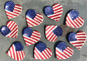 American Flag Mini Heart Dish