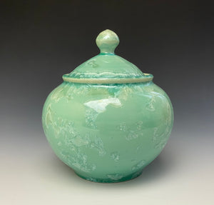 Light Green Crystalline Glazed Jar