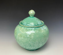Load image into Gallery viewer, Light Green Crystalline Glazed Jar
