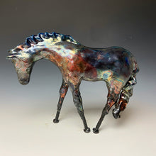 Load image into Gallery viewer, Copper Rainbow Raku Horse 821
