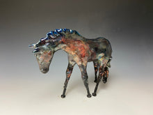 Load image into Gallery viewer, Copper Rainbow Raku Horse 821
