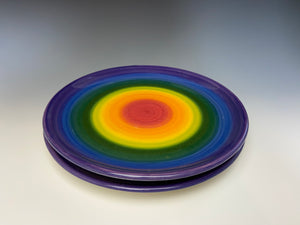 Rainbow Dinner Plate- Purple Rim