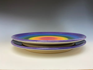 Rainbow Dinner Plate- Purple Rim