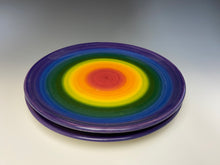 Load image into Gallery viewer, Rainbow Dinner Plate- Purple Rim
