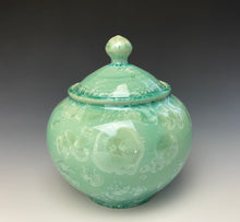 Load image into Gallery viewer, Light Green Crystalline Glazed Jar
