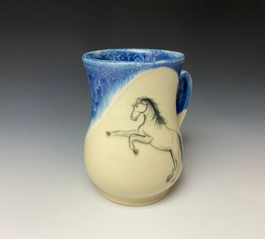 Rearing Horse Mug- Deep Blue