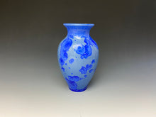 Load image into Gallery viewer, Crystalline Glazed Vase in Cobalt
