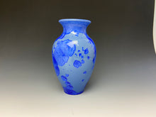 Load image into Gallery viewer, Crystalline Glazed Vase in Cobalt
